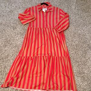 BUCKETLIST Red and Tan Striped Apparel